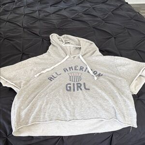 Colsie Gray Hoodie with Blue Print